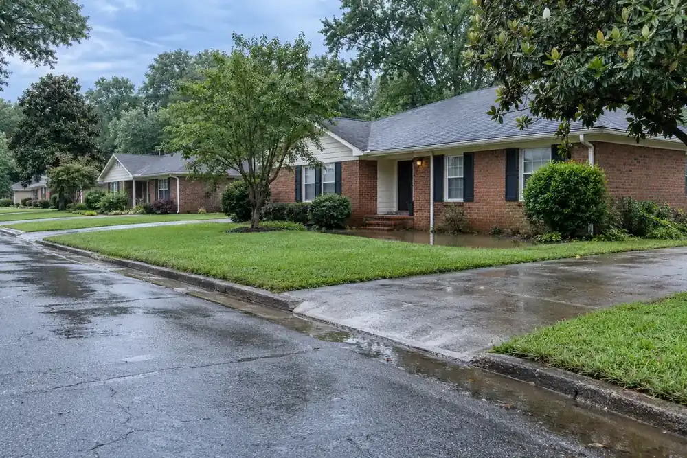 Illustration of a typical residential street in the Millington, TN area